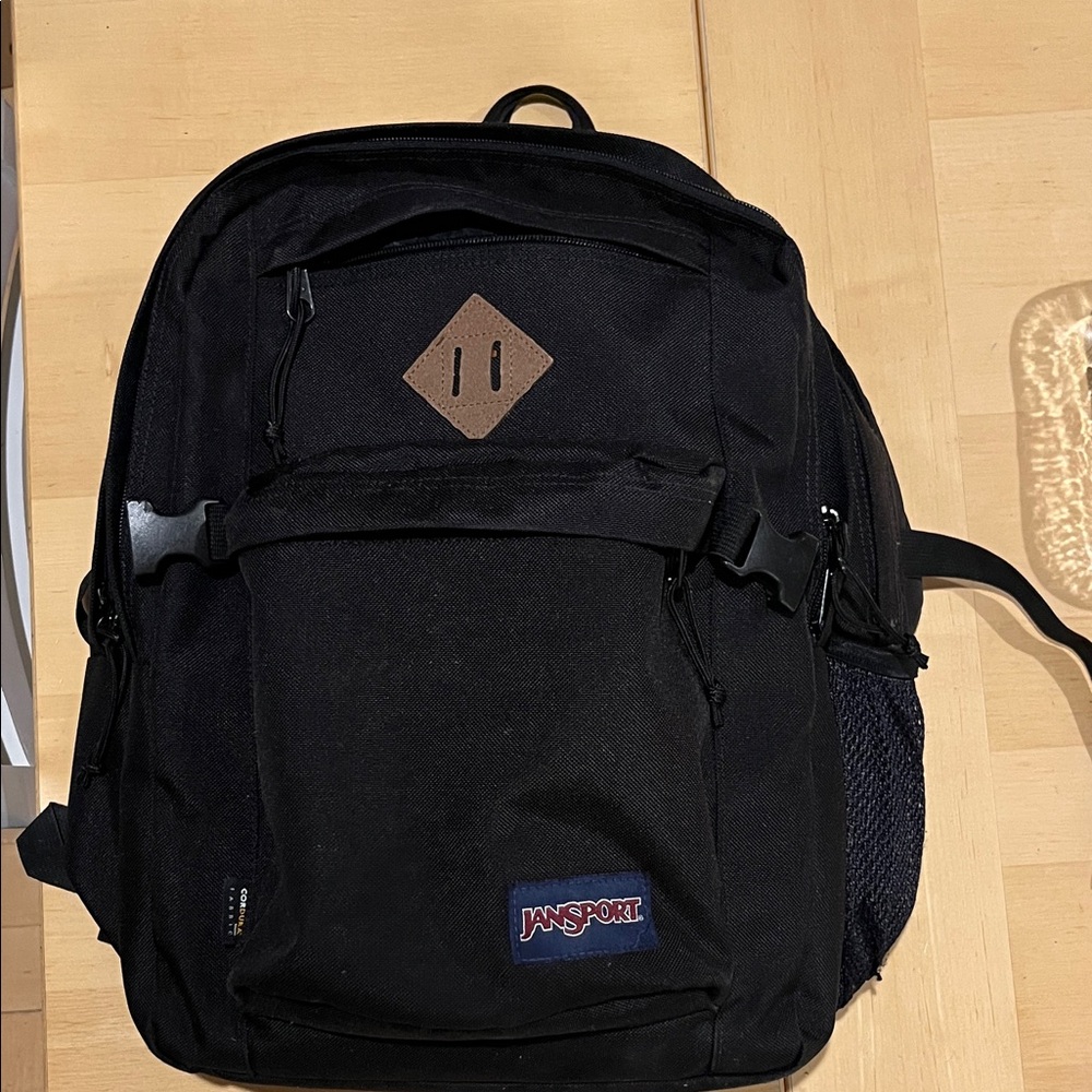 Jansport Black Backpack with Brown Accent
